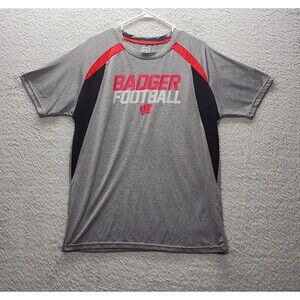 PROEDGE Badger Football Activewear T-Shirt Men's L Grey Red Black Performance